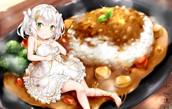 Wallpaper food, art, girl