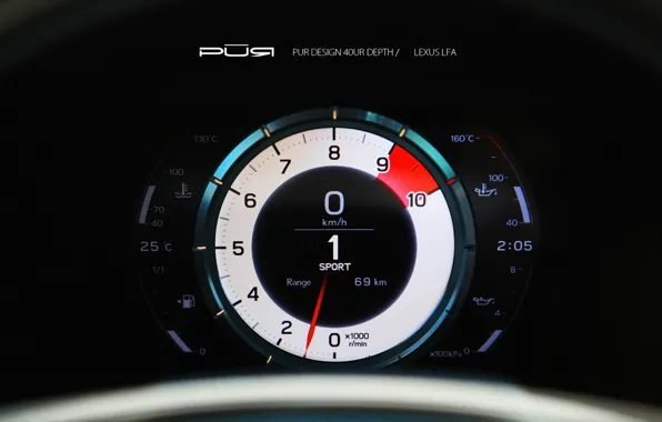 Picture Lexus, speedometer, Lexus, LFA, LF-A, Project Reignfire