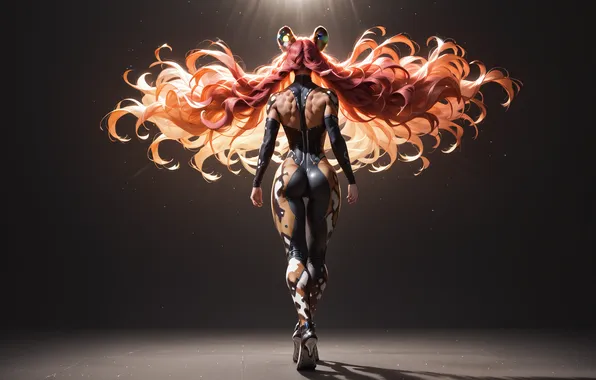 Girl, Hair, Costume, Back, Art
