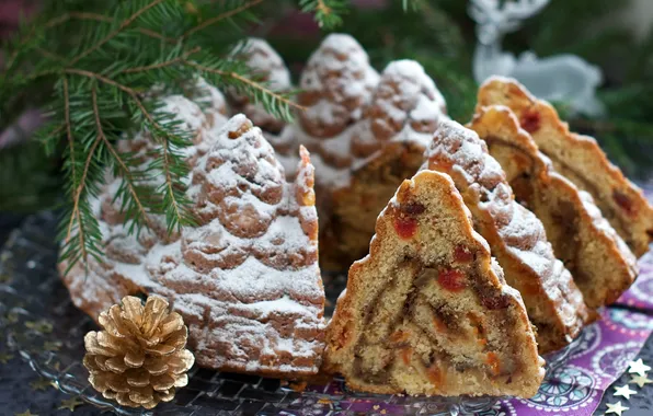 Holiday, new year, Christmas, pie, needles