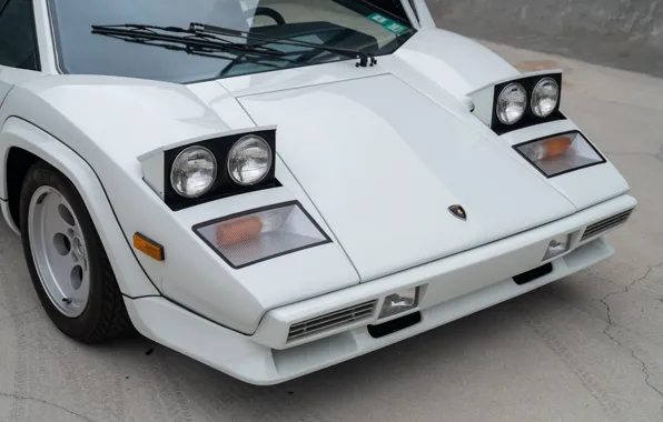 White, lights, Lamborghini, Lambo, Countach, Quattrovalvole, LP5000, Lamborghini Countach 5000QV