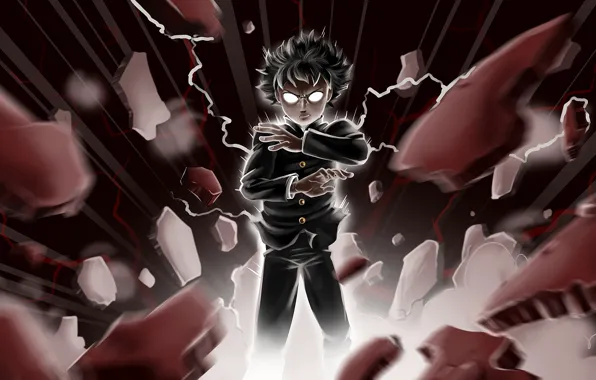 The wreckage, power, zipper, Mob Psycho 100, Kageyama Shigeo, Mob Psycho 100