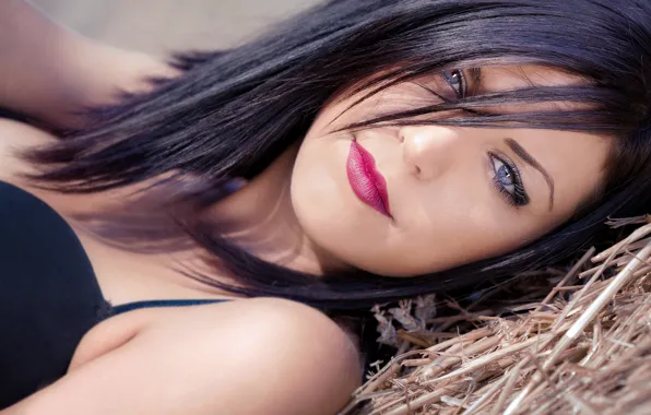 Picture girl, lipstick, lips, Pascal Martin