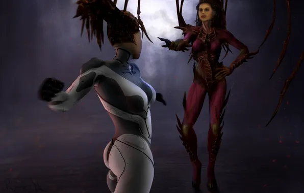 Game, photoshop, art, kerrigan, Starcraft, art, fan, photoshop