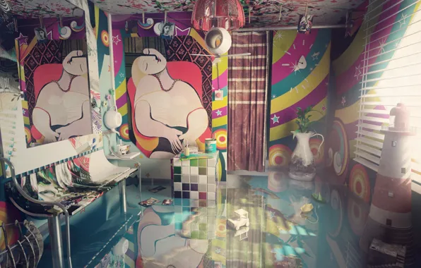 Design, items, the room, furnished, Surreal interior