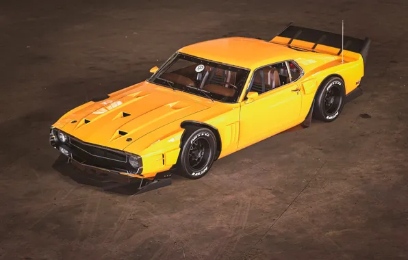 Ford, Shelby, GT500, Auto, Yellow, Retro, Machine, Orange