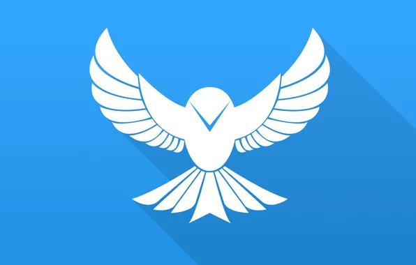 Bird, wings, vector, bird, blue, flat