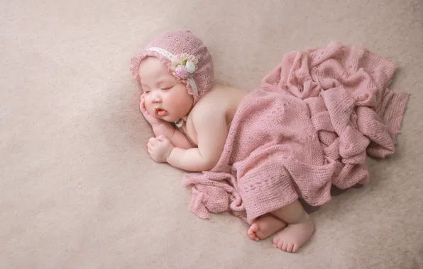 Pose, background, child, sleep, baby, blanket, costume, sleeping