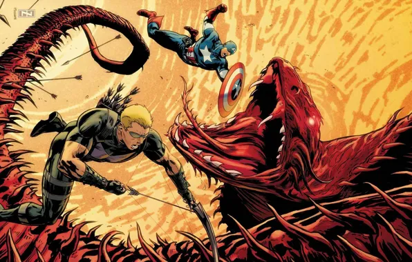 Bow, glasses, shield, Captain America, Hawkeye, Hawkeye, Clinton Francis Barton