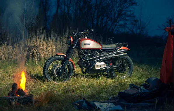 Nature, The evening, motorcycle, Ducati, the fire