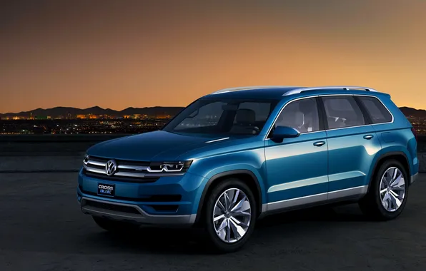 Concept, The evening, Blue, Volkswagen, The concept, Jeep, Graphics, Crossblue