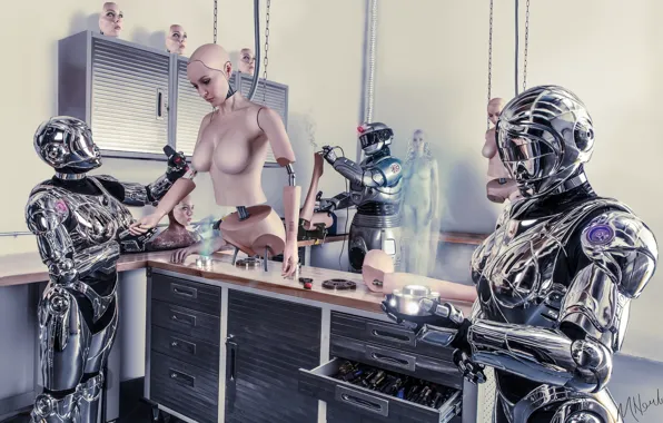Picture future, science fiction, robots, conceptual, cyborgs