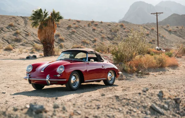 Car, red, desert, red, convertible, classic, classic, german