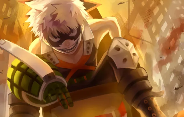 Look, smile, anime, art, guy, Boku no Hero Academy, My hero Academy, Bakuga Katsuki