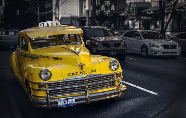 Picture retro, street, car, classic