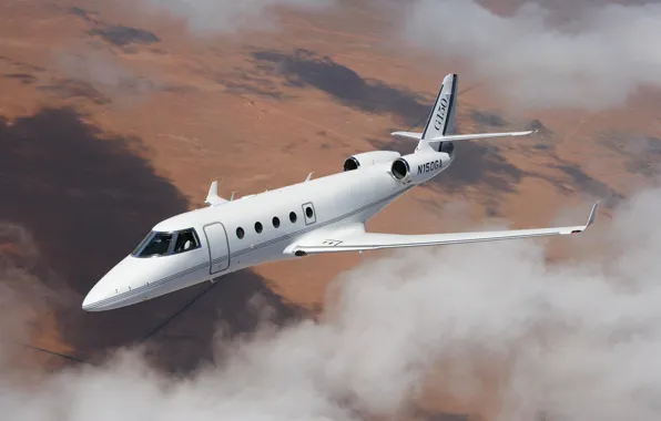 The sky, clouds, flight, the plane, Gulfstream, Aerospace, G150