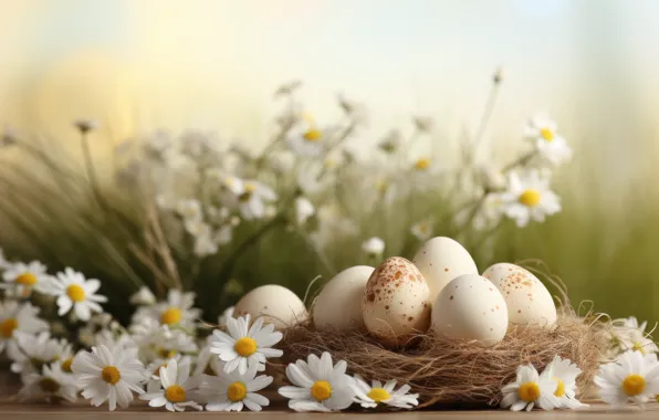 Flowers, holiday, eggs, spring, Easter, socket, painted, eggs
