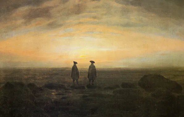 Picture, genre, Caspar David Friedrich, Two Men on the seafront