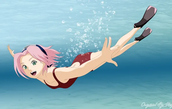 Picture sea, Sakura, Naruto