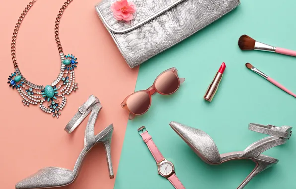 Summer, style, watch, lipstick, fashion, cosmetics, accessories, metallic