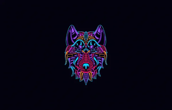 Color, Minimalism, Style, Background, Wolf, Art, Style, Background