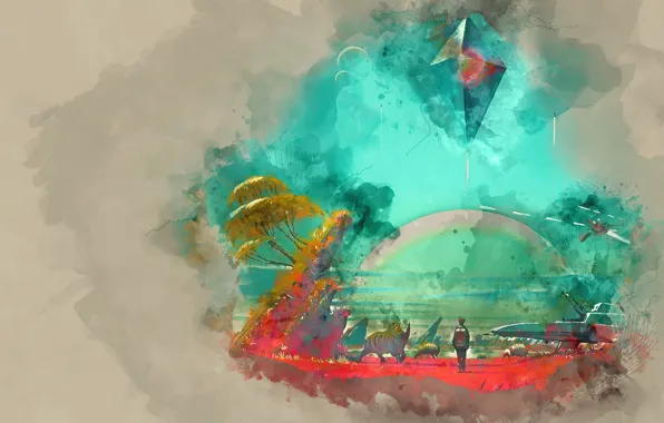 Colors, planet, paint, atlas, no mans sky