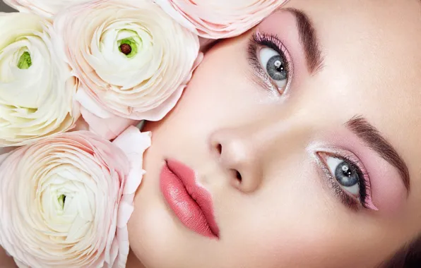 Look, girl, flowers, makeup, Oleg Gekman