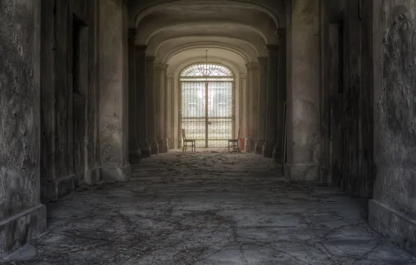 Background, the door, chair