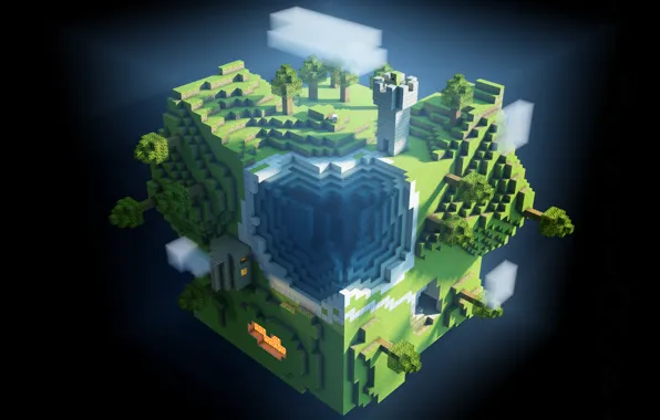 Picture world, game, minecraft, cubes