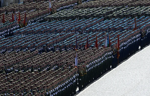 Picture the city, holiday, victory day, soldiers, Moscow, parade, Stroy, red square