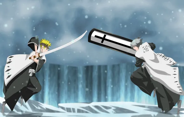 Demon, sword, ice, game, Bleach, Naruto, blizzard, anime