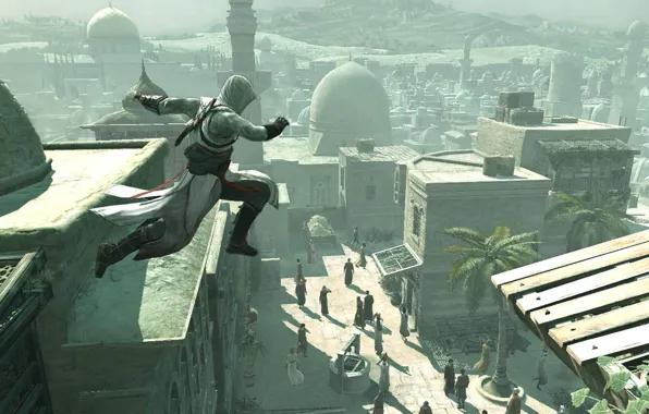 Palm trees, mosque, Assassins Greed
