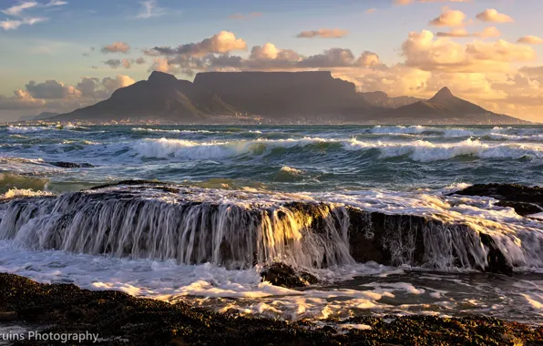 Mountains, the ocean, South Africa, South Africa, Cape Town, Cape town