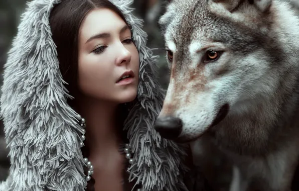Face, girl, face, mood, wolf, the situation, Maria Lipina