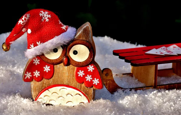 Picture trees, holiday, owl, Christmas, figures