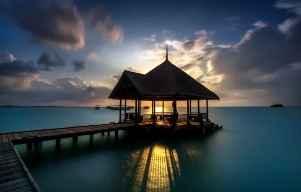 Landscape, sunset, The Pier