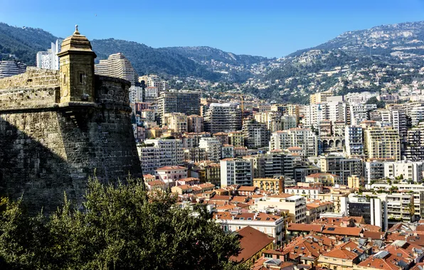Landscape, mountains, home, Monaco, Moneghetti