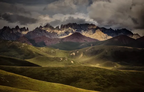 Landscape, mountains, clouds, nature, mountain range