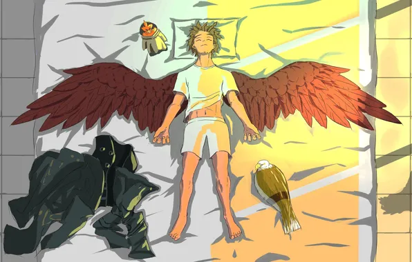 Bird, wings, guy, My Hero Academia, Boku No Hero Academy, My Hero Academy