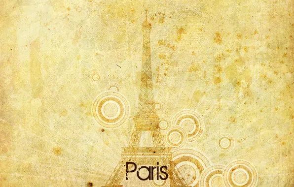 Rays, circles, Eiffel tower, Paris