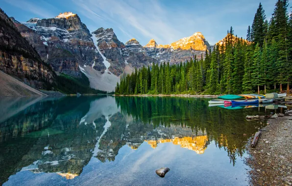 Forest, landscape, mountains, nature, lake, Canada