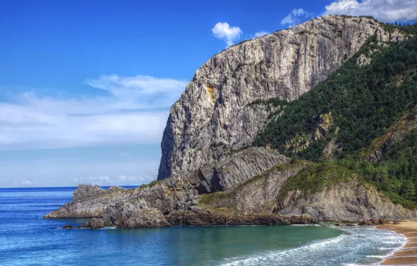 Sea, nature, rock, photo, coast, Spain, Bay of Biscay