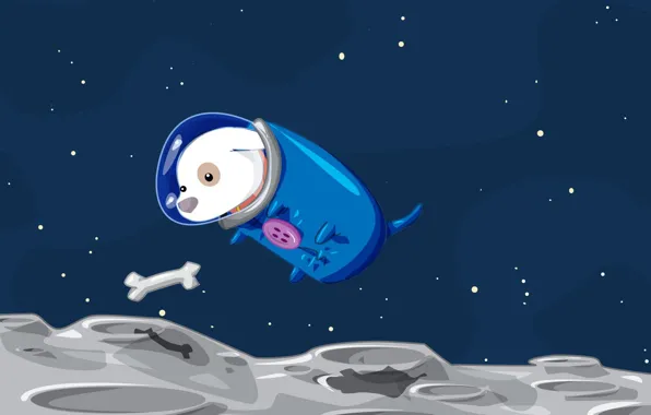 Space, dog, Vector