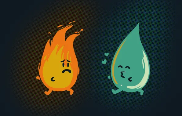 Water, Minimalism, Fire, Chase, Fire, Water, Relationship, Elements