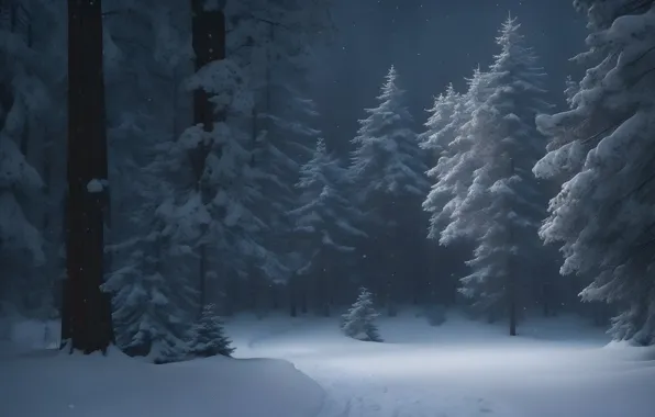 Winter, frost, forest, snow, trees, nature, winter, ate