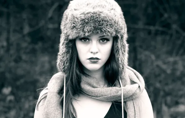 Hat, portrait, fur, Imogen, winter style
