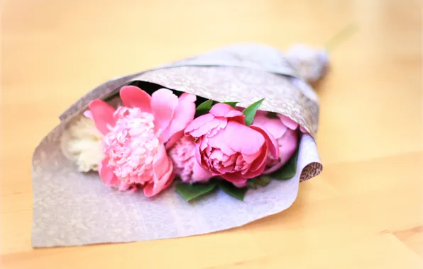 Flowers, bouquet, peonies