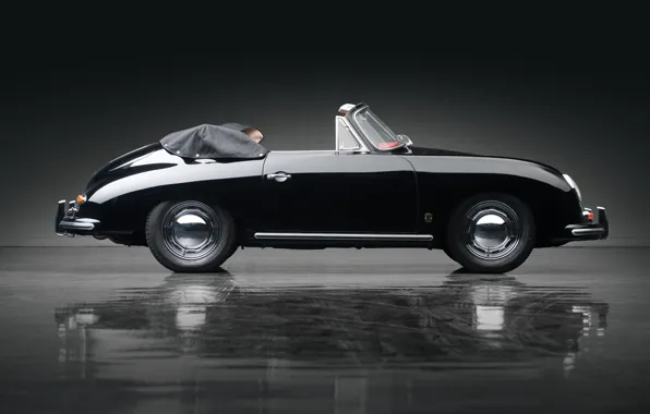 Porsche, 356, 1958, side view, Porsche 356A 1600 Cabriolet