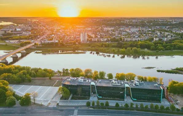 The city, morning, Lithuania, Kaunas