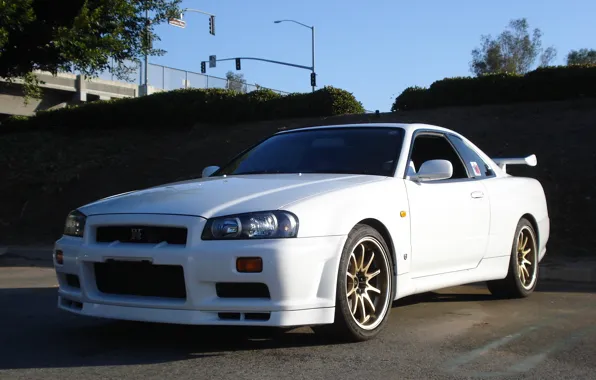 Picture GTR, Nissan, White, Skyline, R34